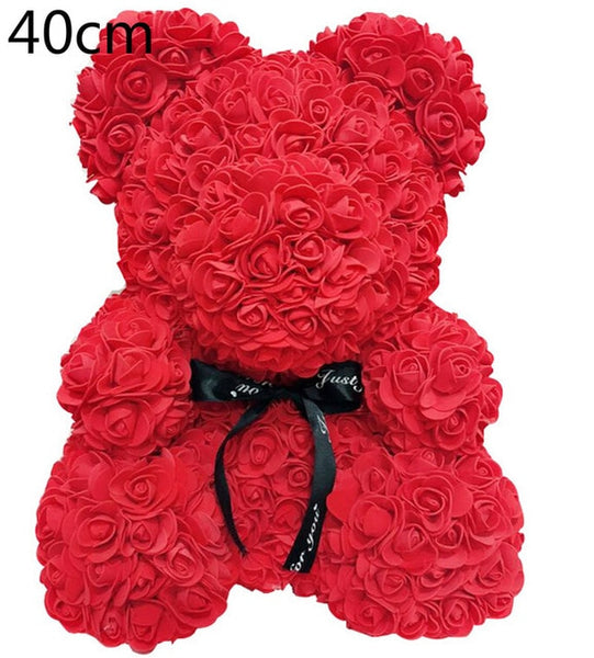 Valentine Rose Bear Heart Flower Gift