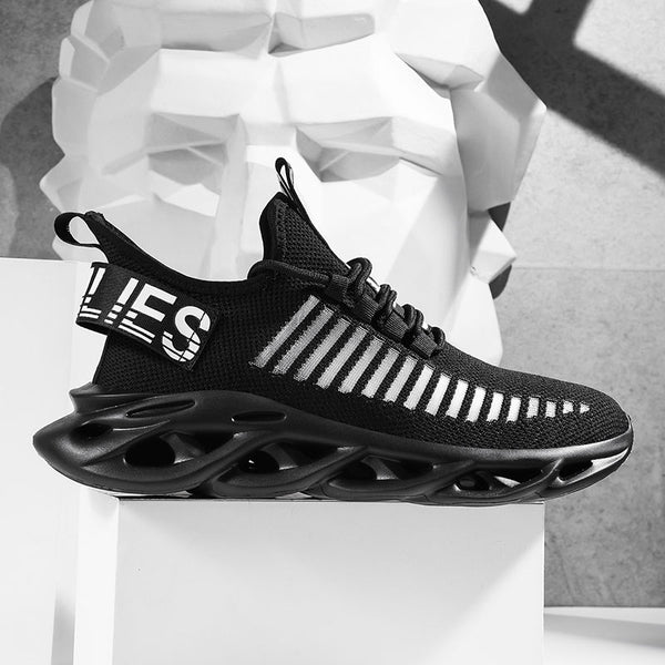 Men Shoes Fly Knit Mesh Breathable Light Weight Running Shoes 2019 Fashion Sports Shoes Adult Sneakers Hollow Sole Plus Size 46