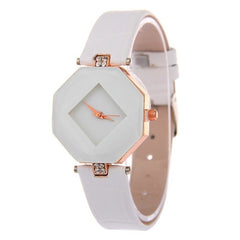 Women  Crystal Leather Quartz Wristwatch