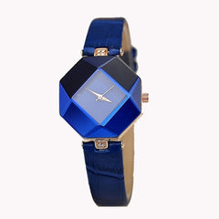 Women  Crystal Leather Quartz Wristwatch