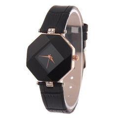 Women  Crystal Leather Quartz Wristwatch