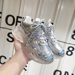 unisex transparent neon sneakers