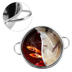 30cm Stainless Steel Hot Pot Shabu Shabu Kitchen Cooking Durable Dual Site Induction Gas Stove Hot Pot Cooking Pot