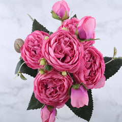 Rose Pink Silk Peony Artificial Flowers